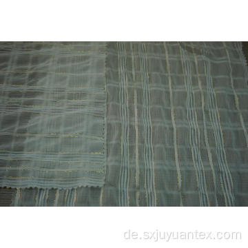 Polyester Chiffon Crinkle Gold Lurex Streifen Dobby Stoff